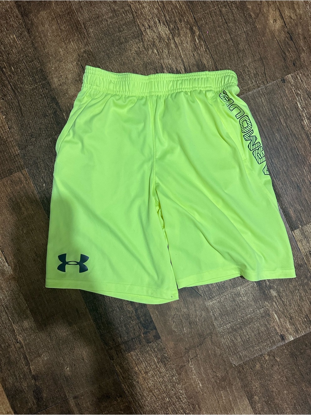 Under Armour Neon Lime Boys Athletic Shorts
